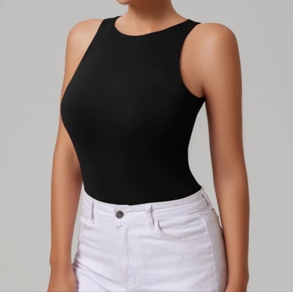 NWT Sexy Black Sleeveless Thong Bodysuit Tank Top Women's Size Small - Picture 5 of 11